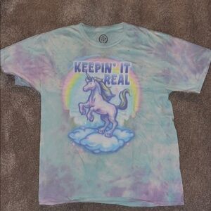 Tie-Dye 'Keepin' It Real' Unicorn Shirt